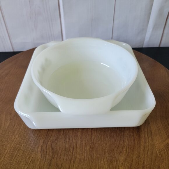 2 Pc Set. Vintage Anchor Hocking Fire King USA, Casserole, Meadow Green EUC - Picture 2 of 13